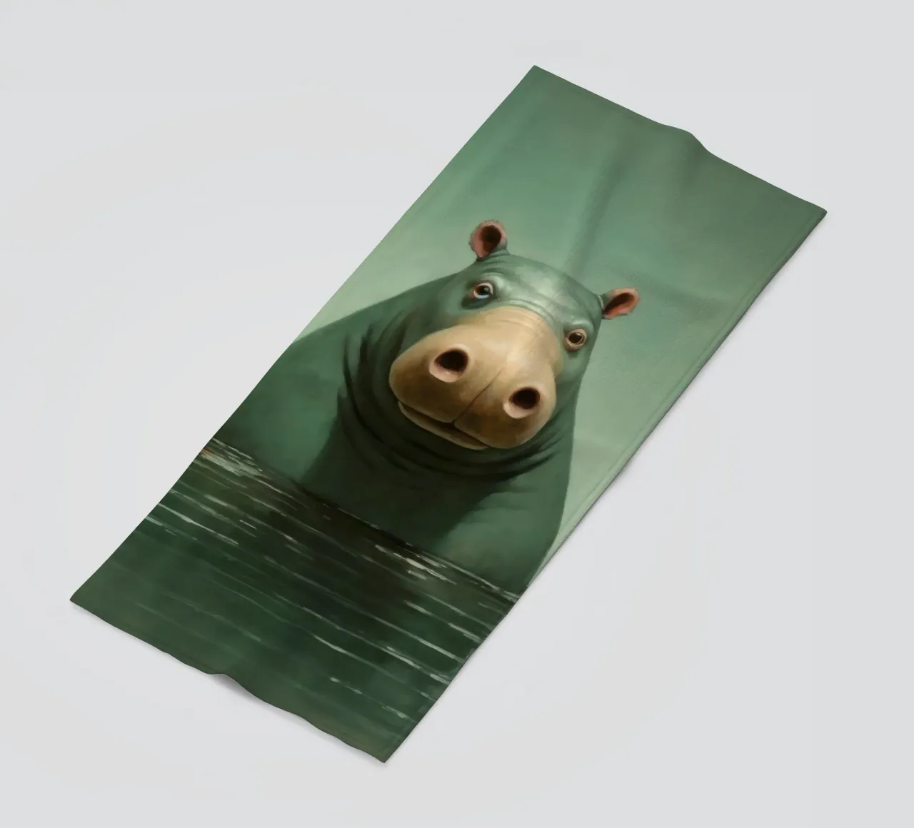 Ippopotamo minimo 1 telo mare da Minimal Animal Art