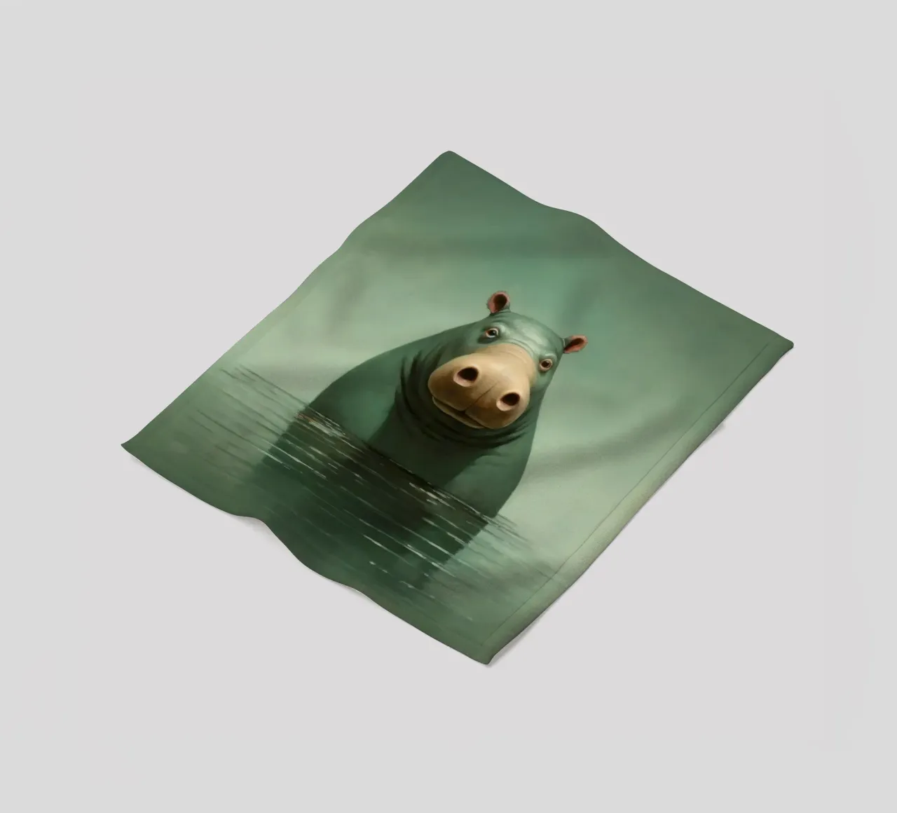 Ippopotamo minimo 1 coperta in pile da Minimal Animal Art
