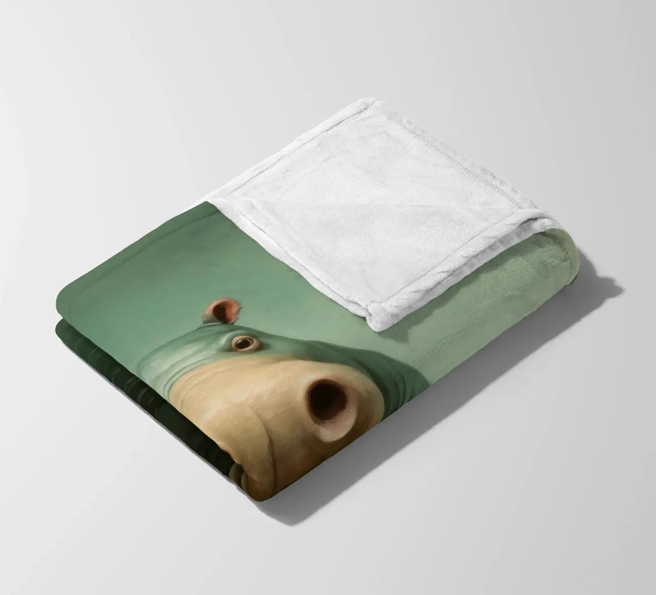 Ippopotamo minimo 1 coperta in pile da Minimal Animal Art