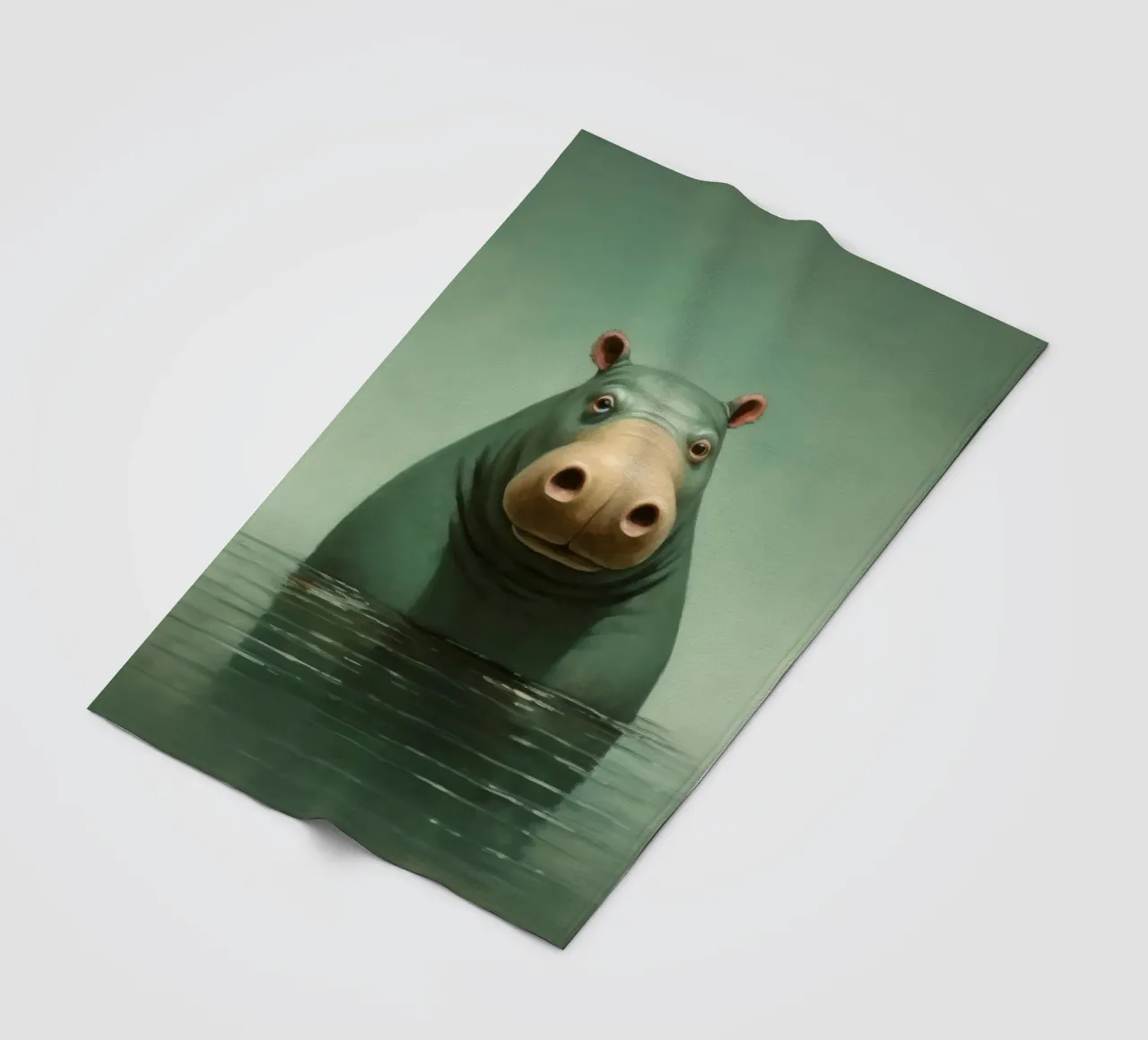 Ippopotamo minimo 1 coperta in pile da Minimal Animal Art