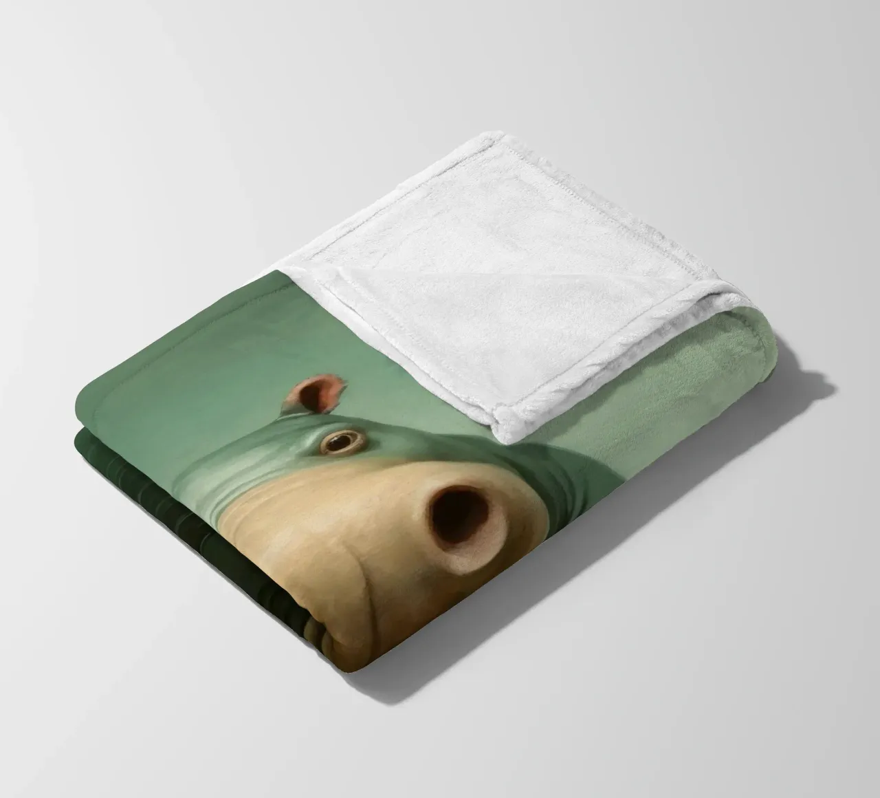 Ippopotamo minimo 1 coperta in pile da Minimal Animal Art