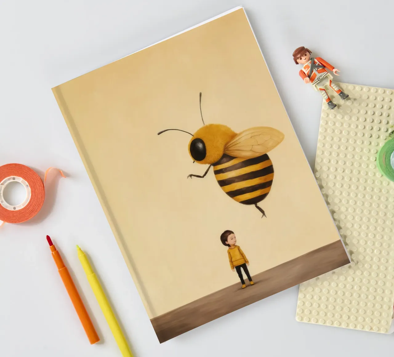 Minimal Honeybee 2 notebook by Minimal Animal Art