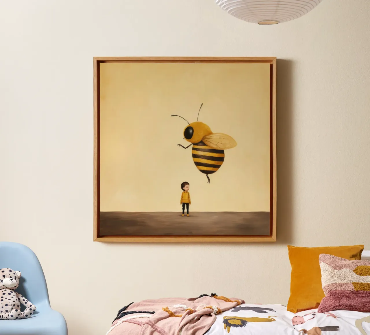 Minimal Honeybee 2 canvas by Minimal Animal Art