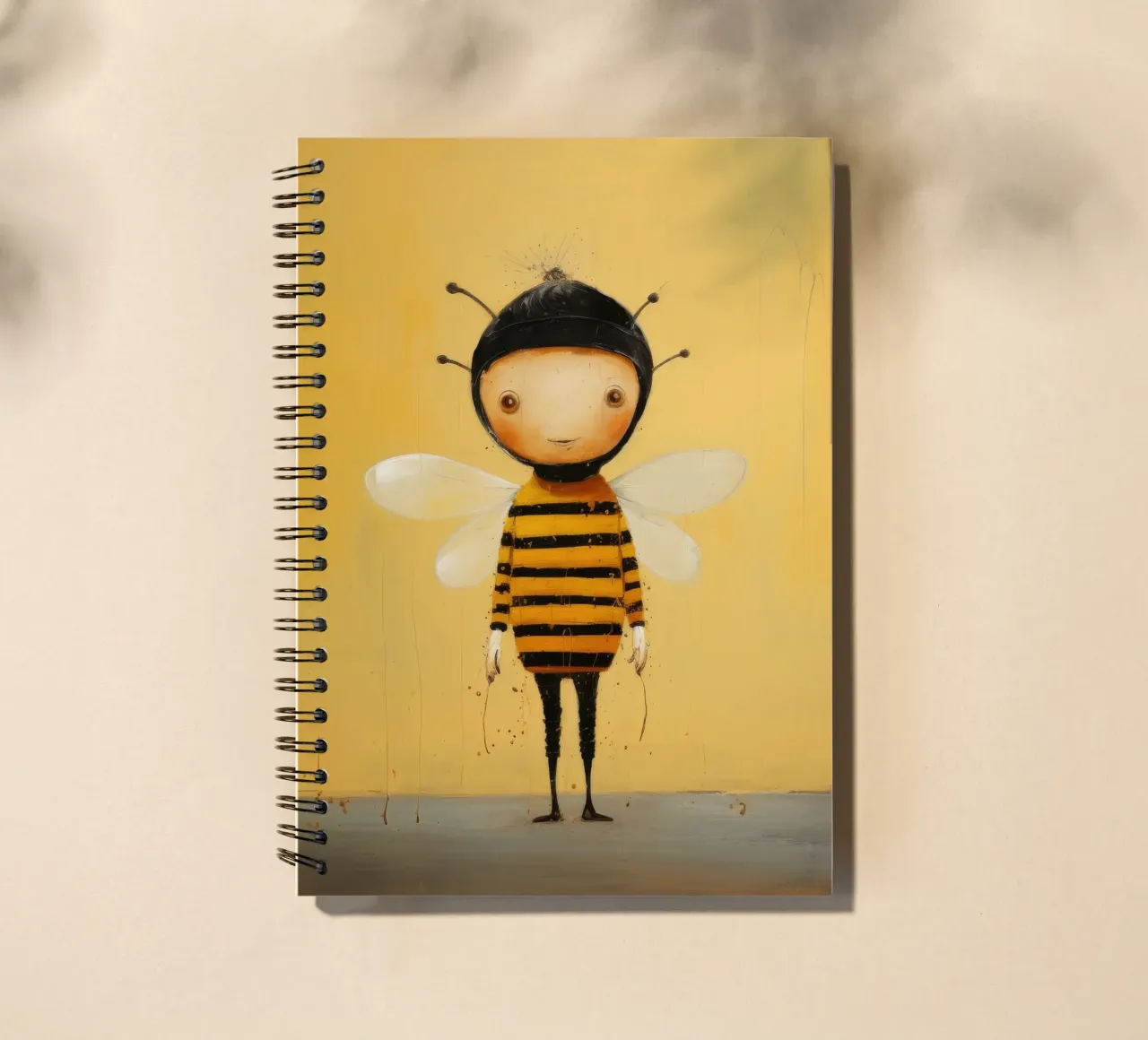 Minimal Honeybee 3 spiral notebook by Minimal Animal Art