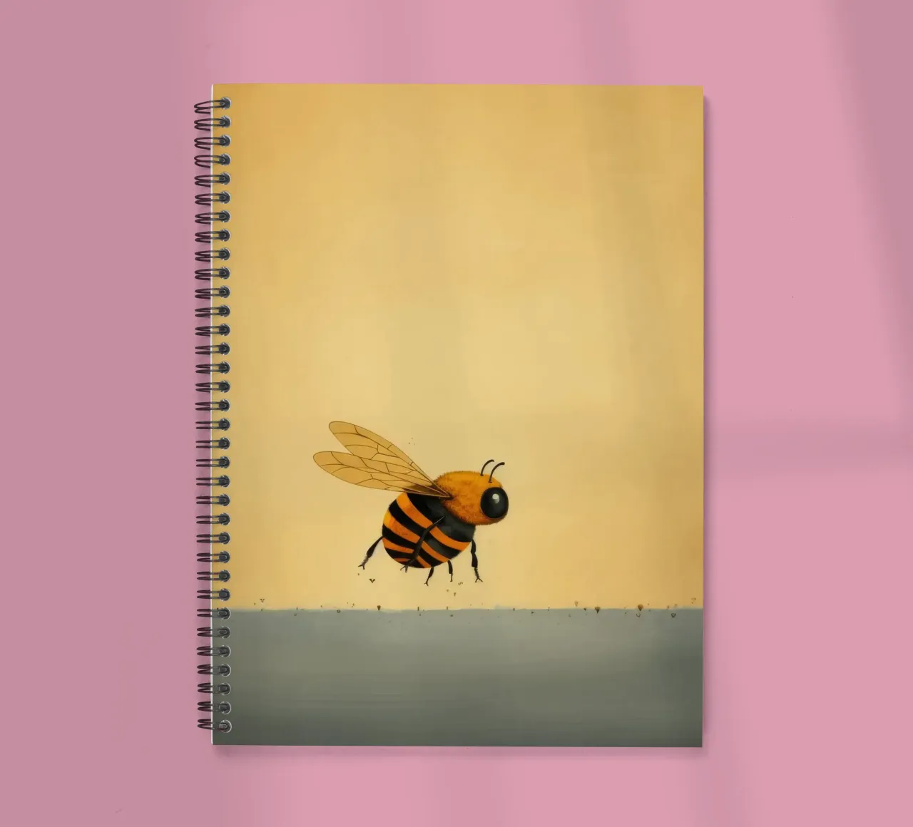 Minimal Honeybee 4 spiral notebook by Minimal Animal Art