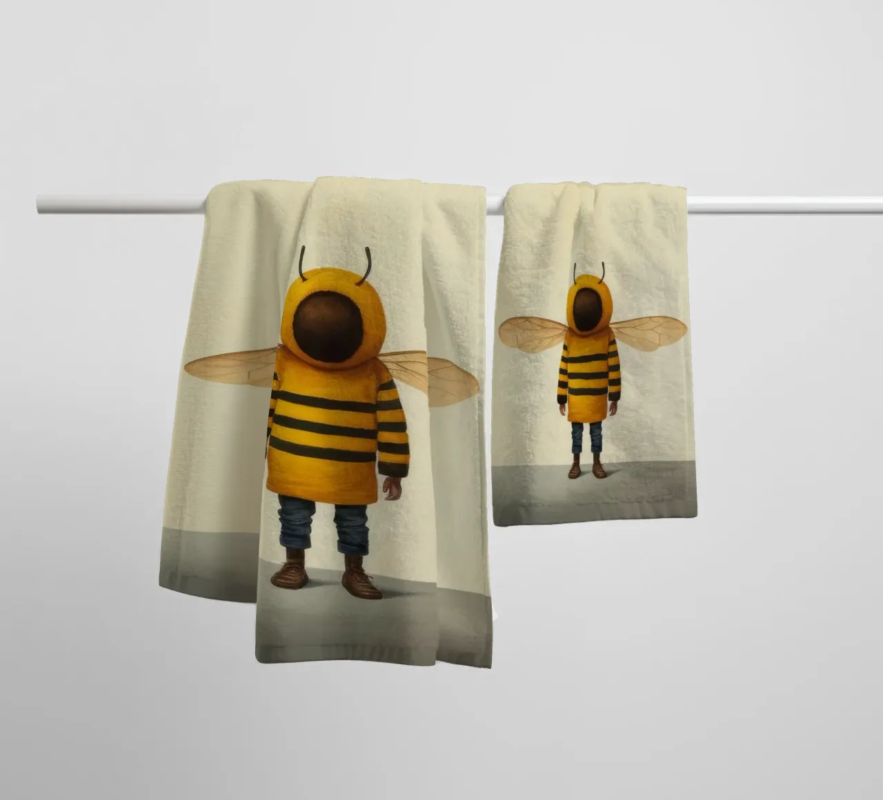 Minimal Honeybee 1 towel by Minimal Animal Art