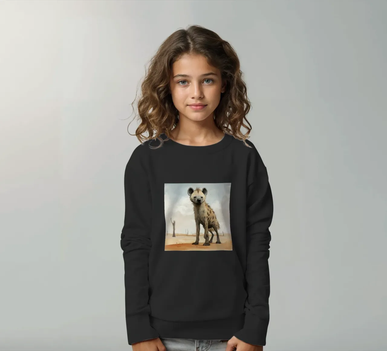 Minimale Hyena 2 kinder sweatshirt van Minimal Animal Art