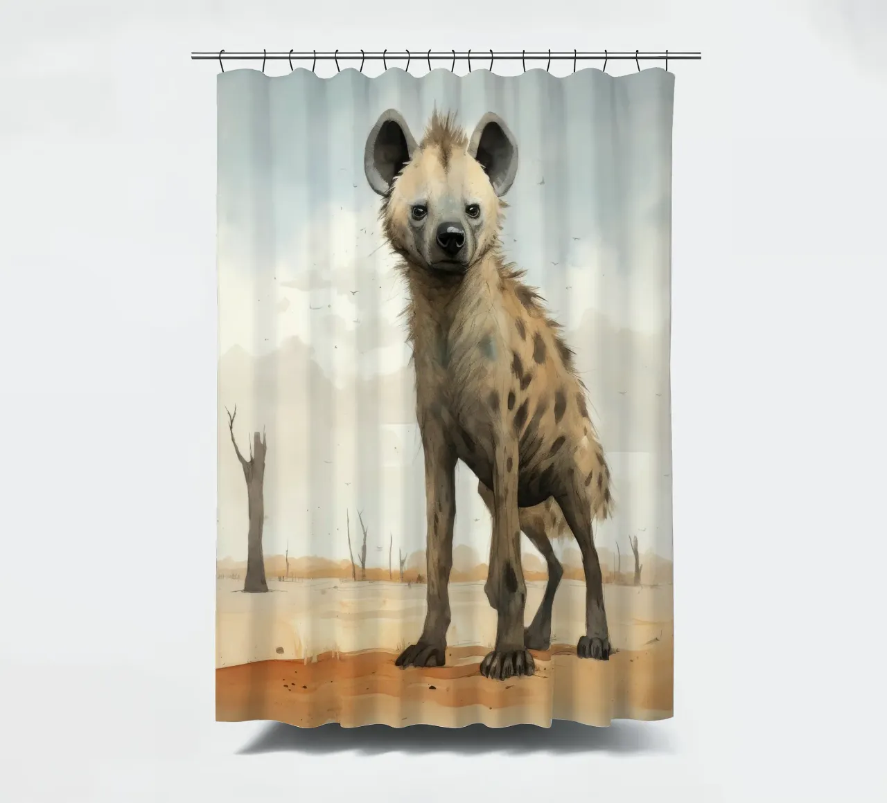 Minimal Hyäne 2 Duschvorhang von Minimal Animal Art