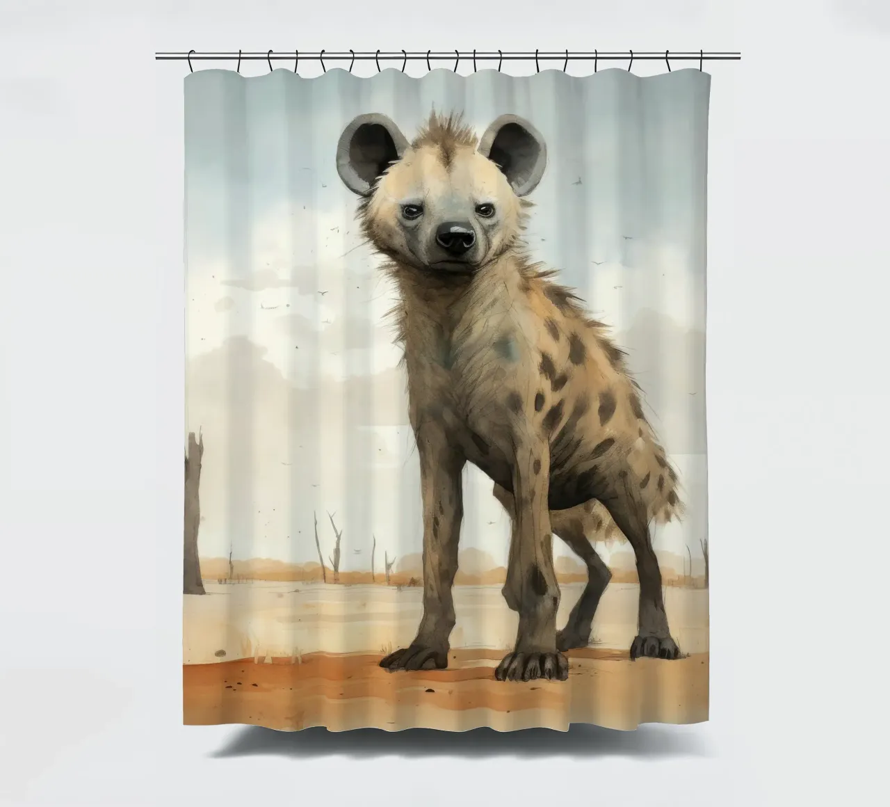 Minimal Hyäne 2 Duschvorhang von Minimal Animal Art