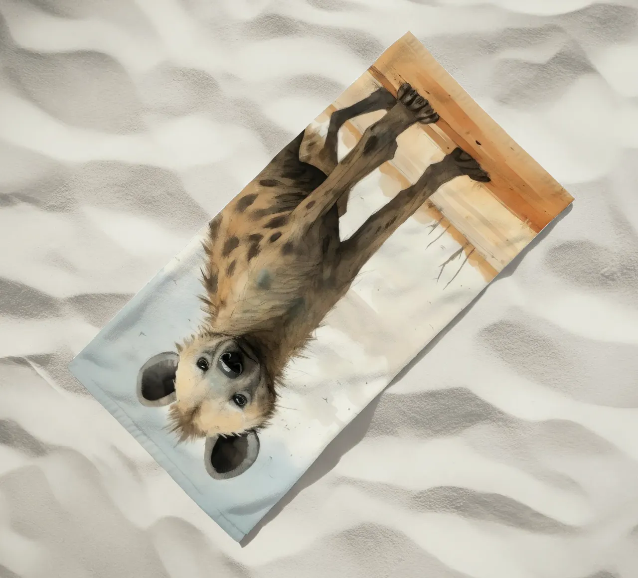 Minimale Hyena 2 strandhanddoek van Minimal Animal Art