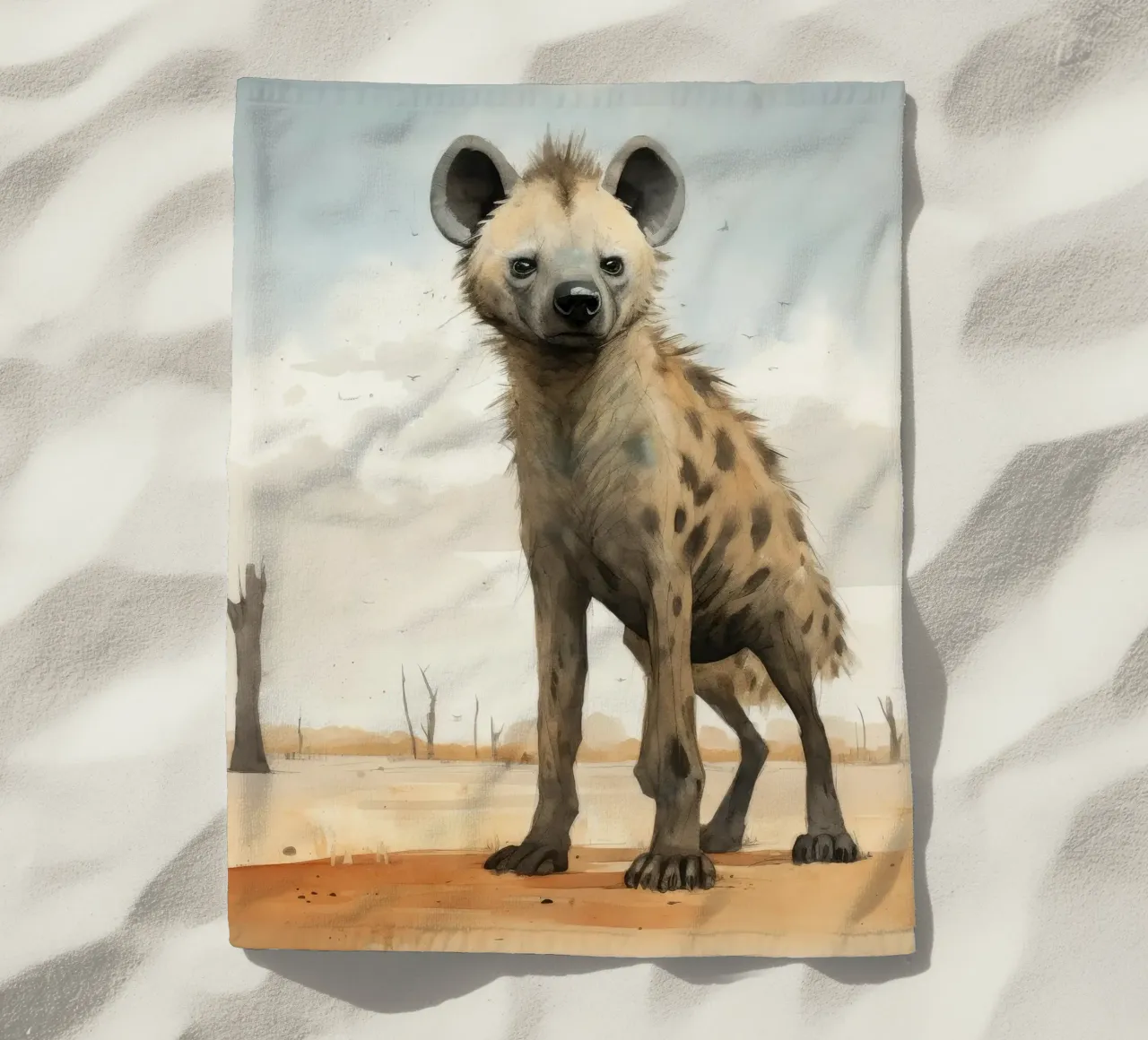 Minimale Hyena 2 strandhanddoek van Minimal Animal Art