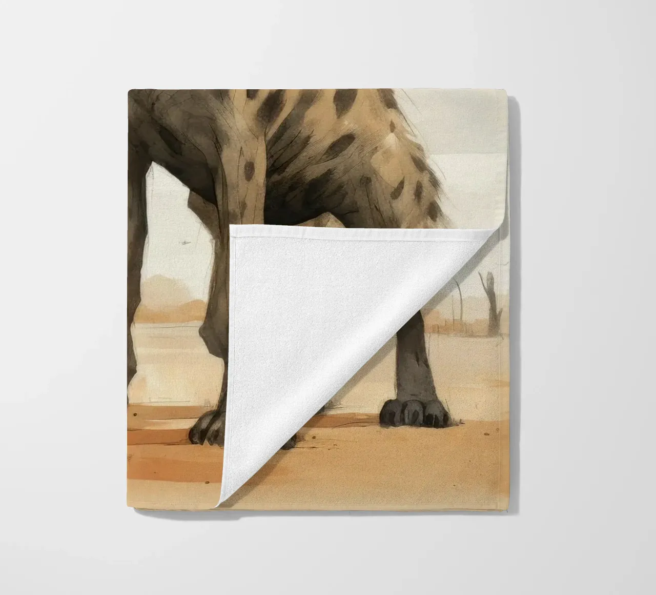 Minimale Hyena 2 strandhanddoek van Minimal Animal Art