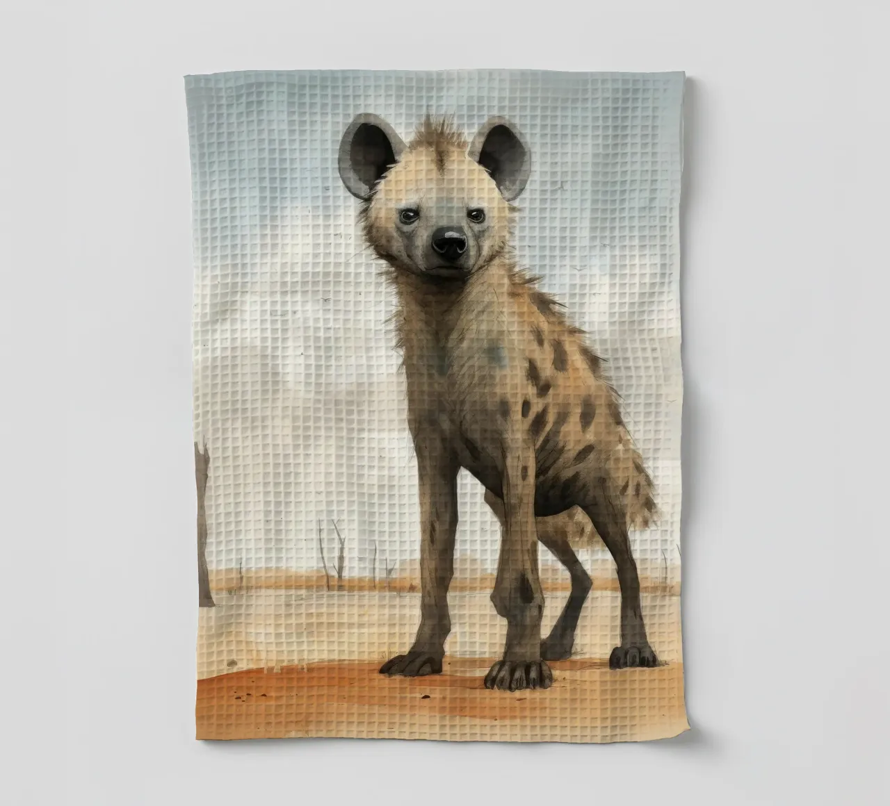 Minimal Hyäne 2 Geschirrtuch von Minimal Animal Art