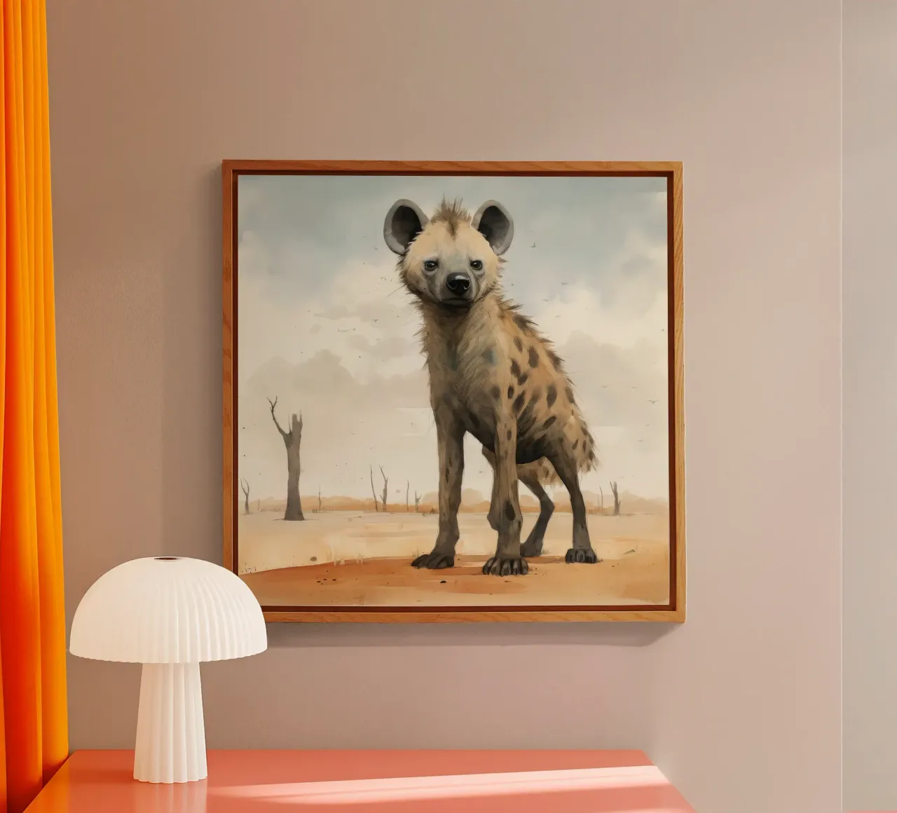 Minimal Hyena acrylic glass by Minimal Animal Art