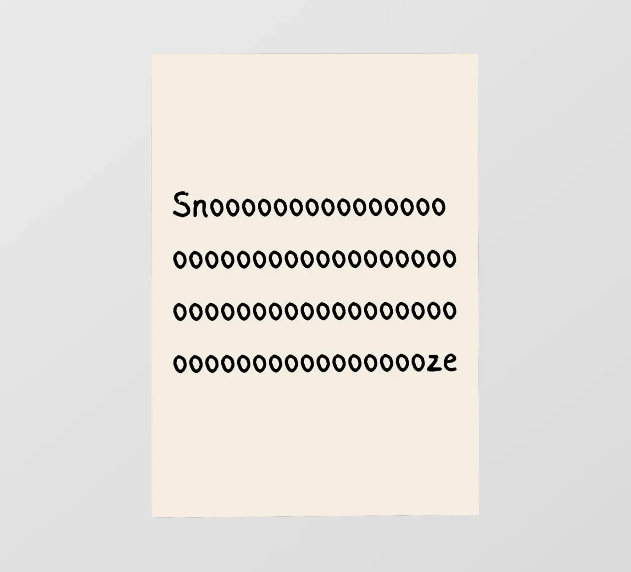 Snooze | Sleepy Vibes Typography Print PVC Plane von PrintCessStudio