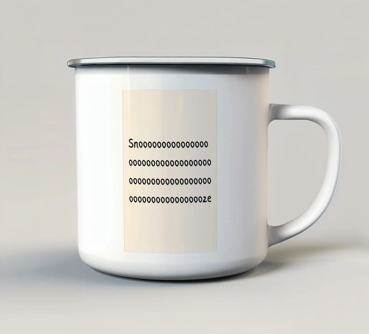 Snooze | Sleepy Vibes Typography Print tazza in smalto da PrintCessStudio