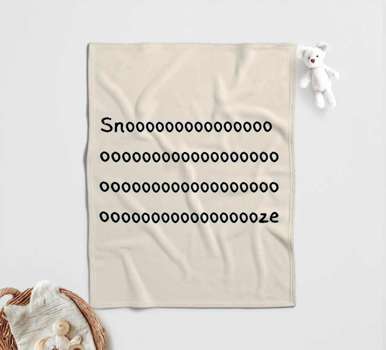 Snooze | Sleepy Vibes Typography Print coperta in pile da PrintCessStudio
