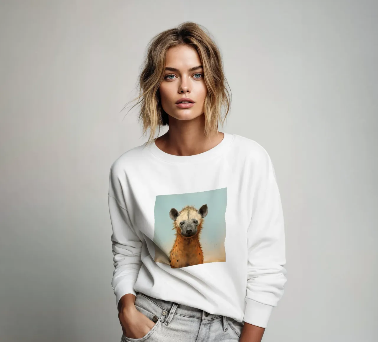 Minimal Hyena 3 sweatshirt by Minimal Animal Art