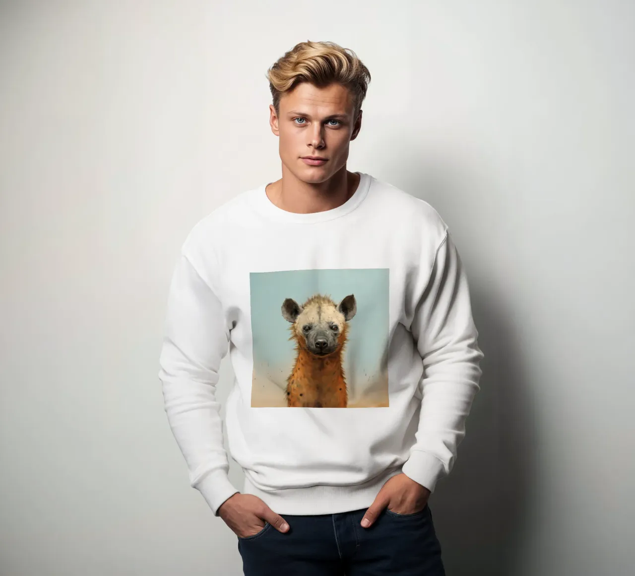 Minimal Hyena 3 sweatshirt by Minimal Animal Art