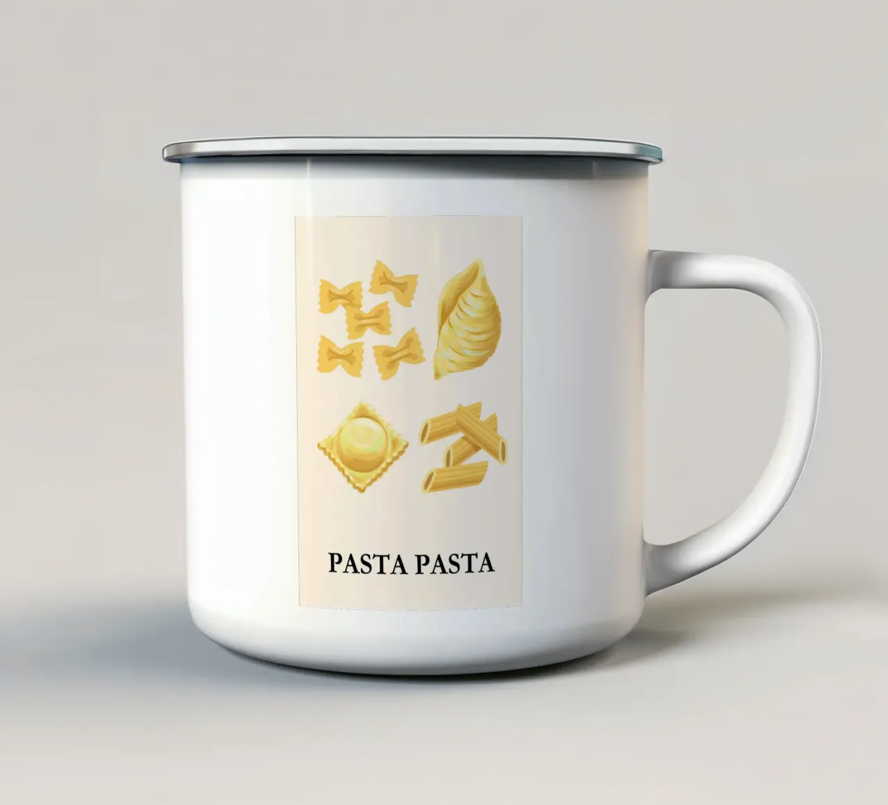 Pasta Lover | Fun & Tasty Typography Print tazza in smalto da PrintCessStudio