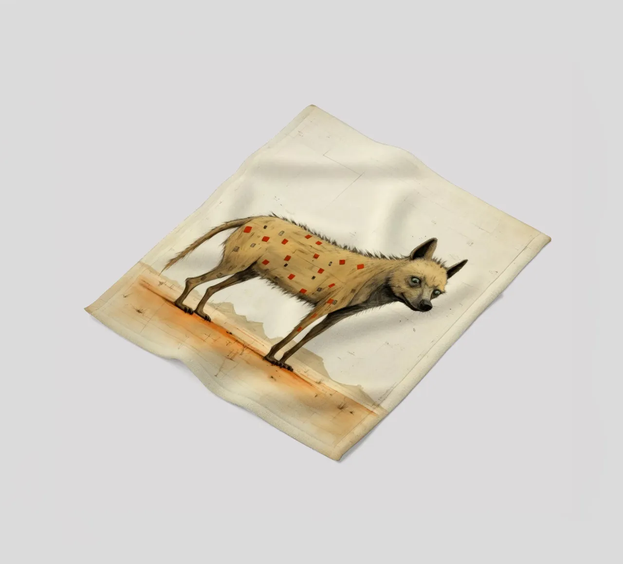 Minimal Hyäne Fleecedecke von Minimal Animal Art