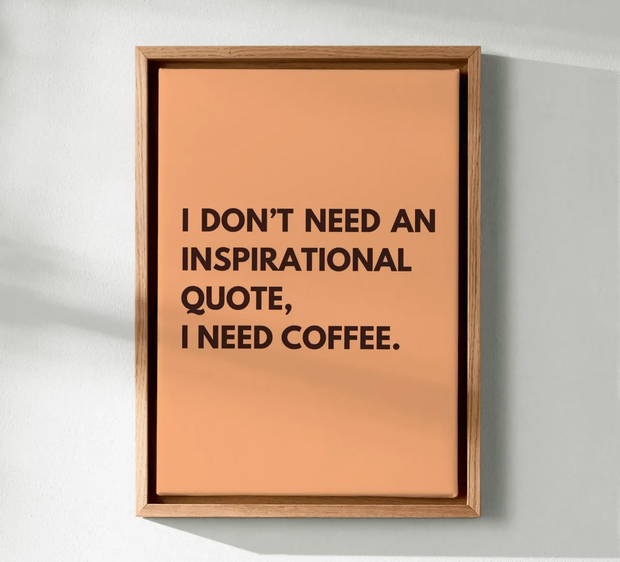 Coffee First | Funny Typography Print tela con Cornice a cassetta da PrintCessStudio