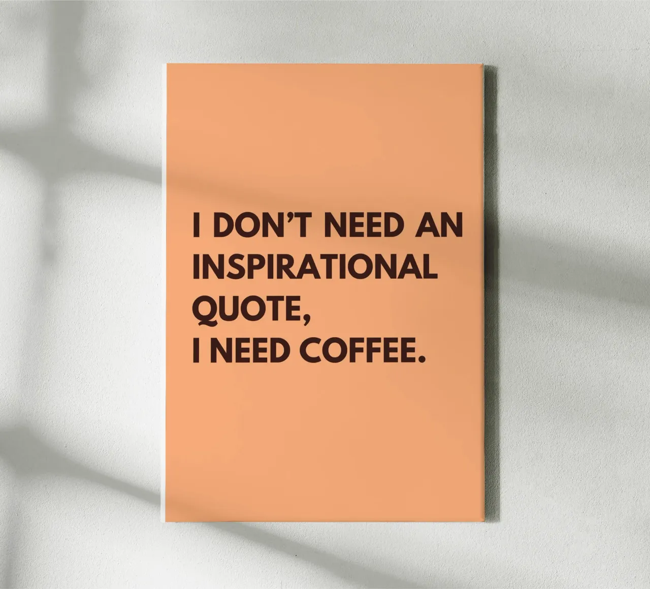 Coffee First | Funny Typography Print tela con Cornice a cassetta da PrintCessStudio