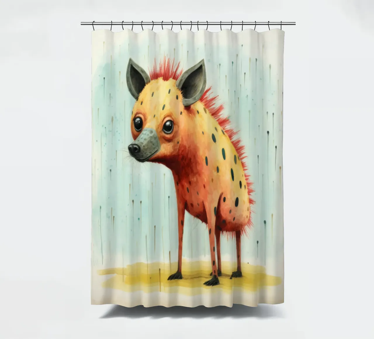 Minimal Hyäne 1 Duschvorhang von Minimal Animal Art