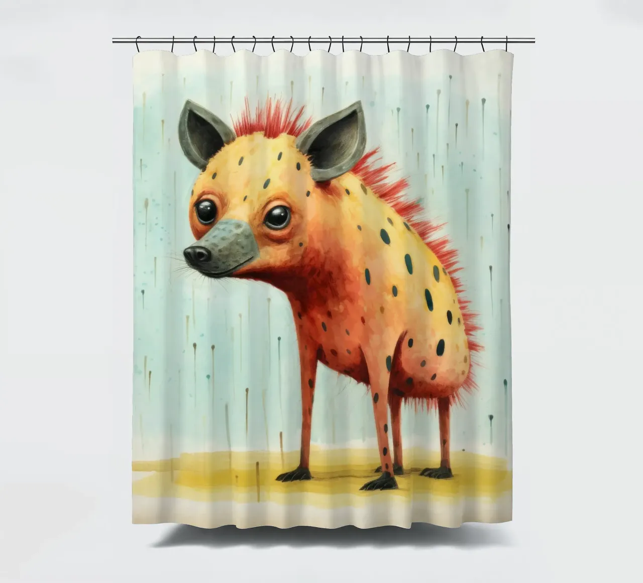 Minimal Hyäne 1 Duschvorhang von Minimal Animal Art