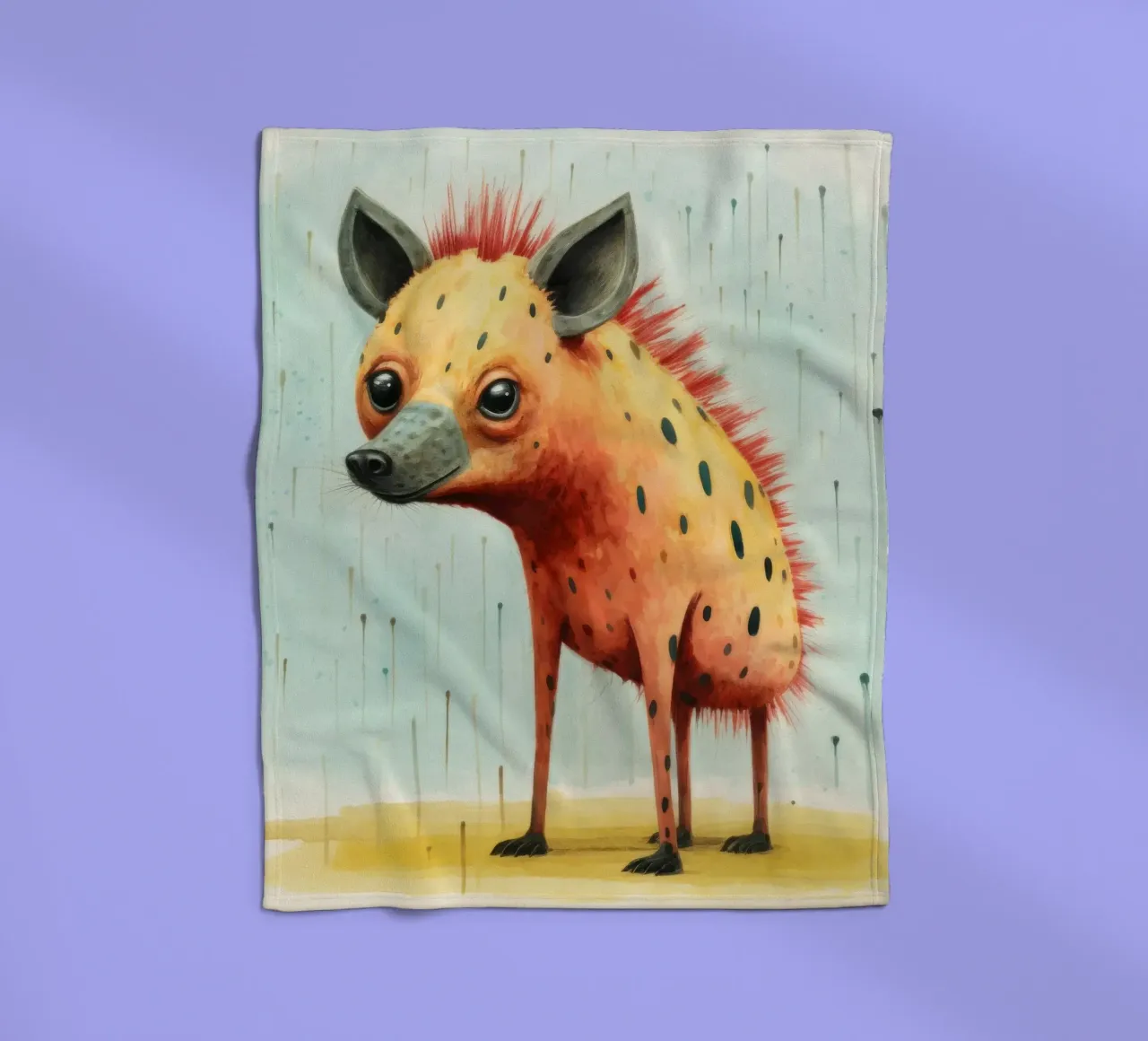 Minimal Hyäne Fleecedecke von Minimal Animal Art
