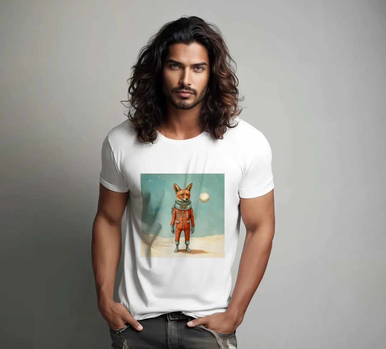 Sciacallo minimo 2 t-shirt da Minimal Animal Art