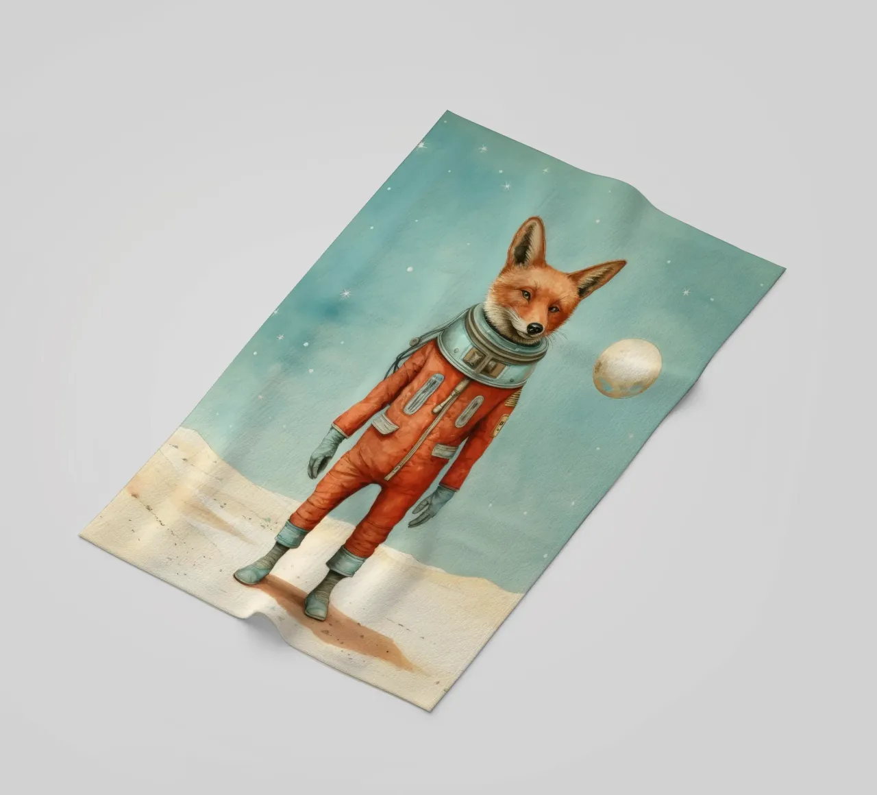 Sciacallo minimo 2 telo mare da Minimal Animal Art