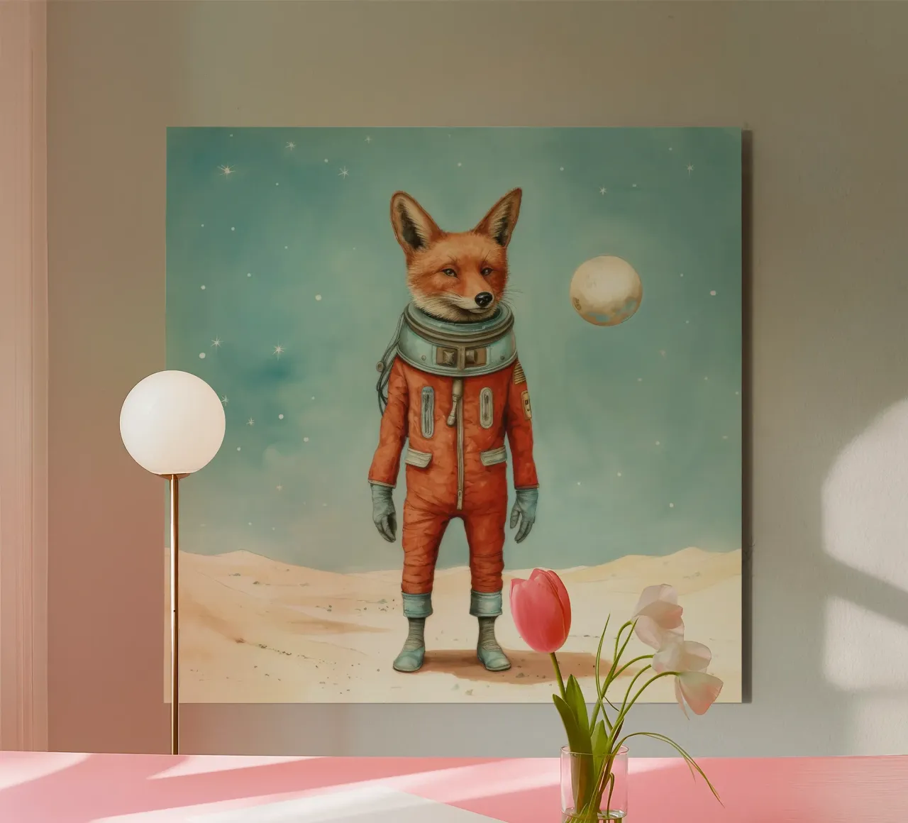Sciacallo minimo 2 alluminio dibond da Minimal Animal Art