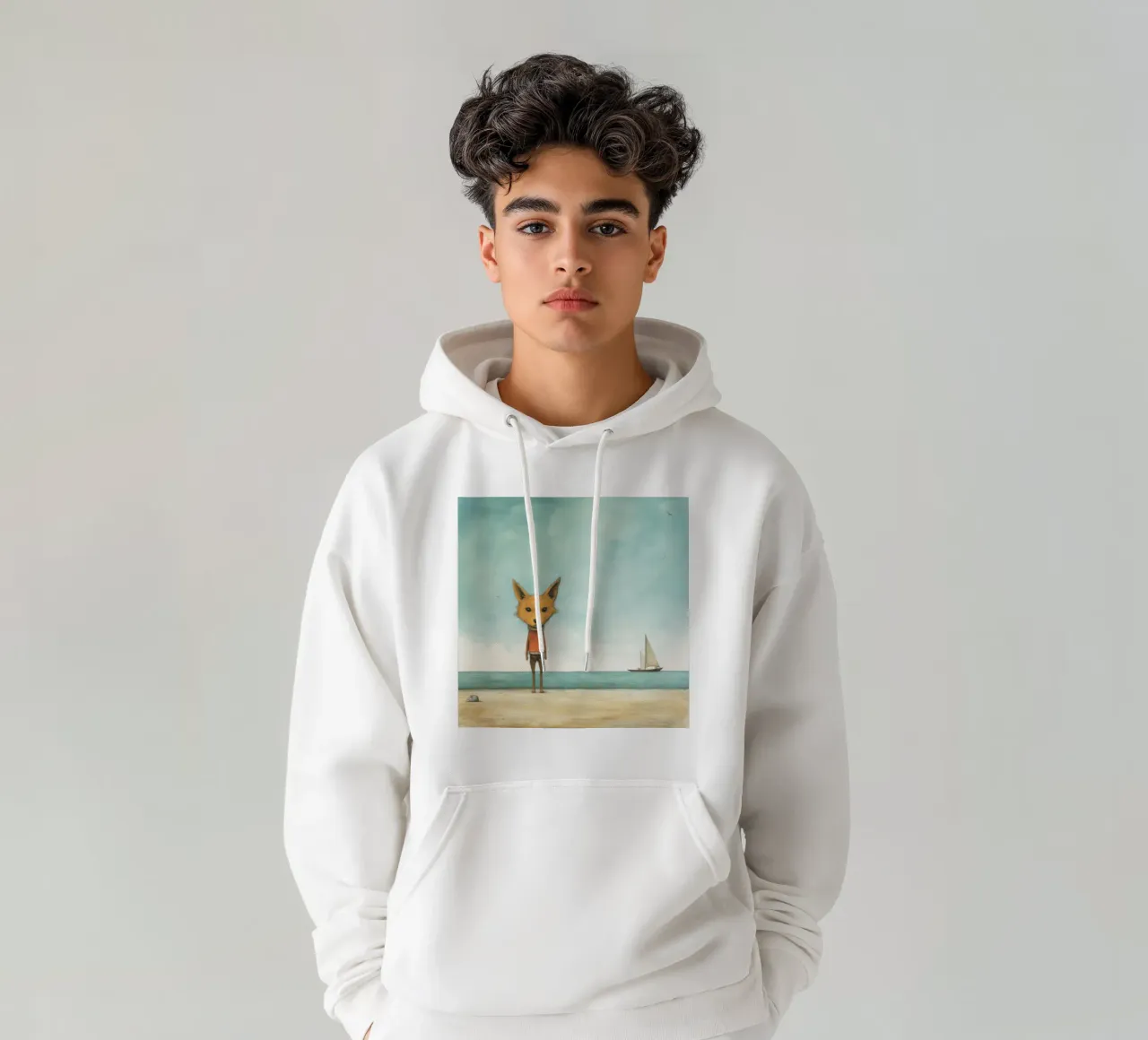 Sciacallo minimo 3 felpa con cappuccio da Minimal Animal Art