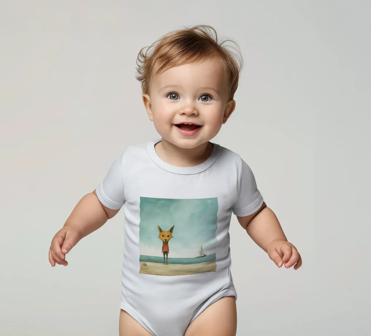 Sciacallo minimo 3 body neonato maniche corte da Minimal Animal Art