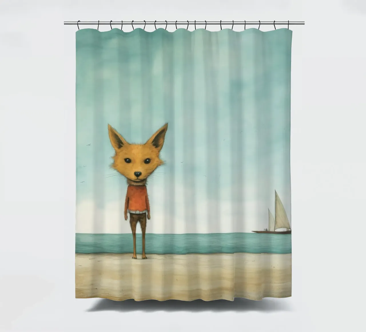 Sciacallo minimo 3 tenda da doccia da Minimal Animal Art