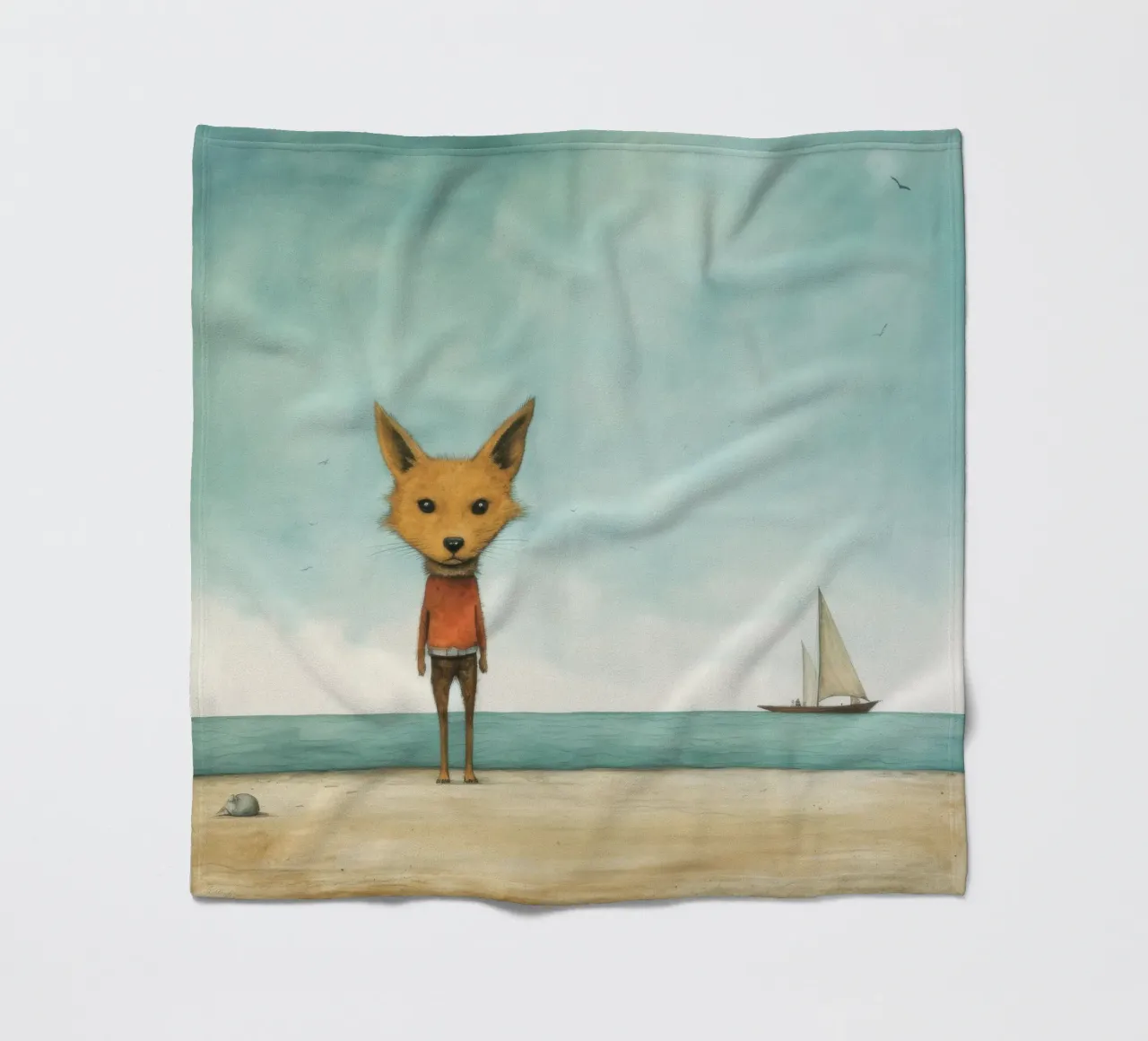 Sciacallo minimo 3 coperta in pile da Minimal Animal Art