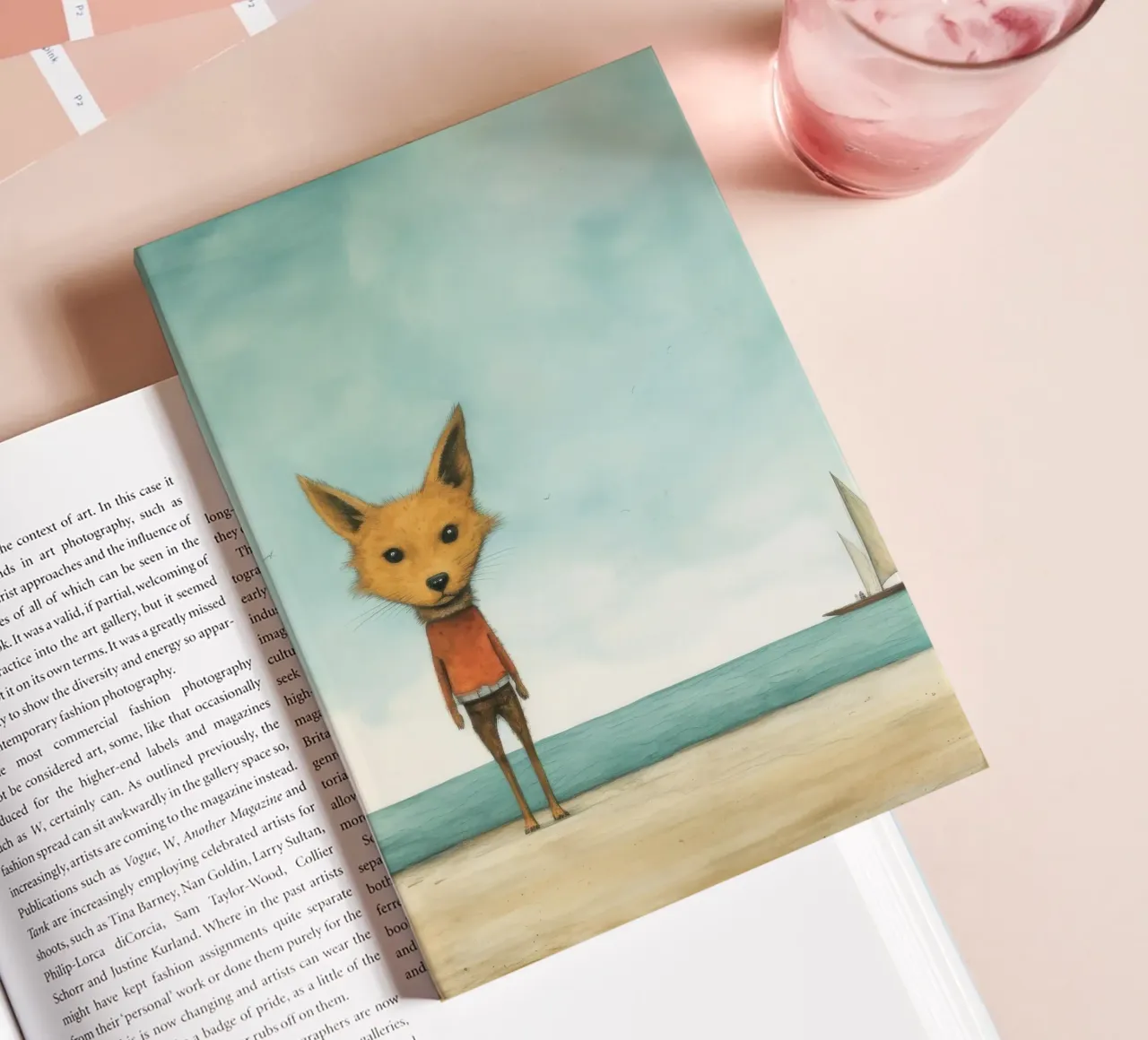 Minimal Jackal 3 notebook by Minimal Animal Art