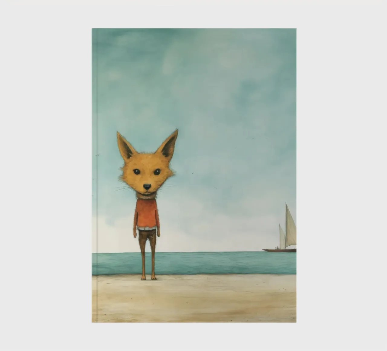 Minimal Jackal 3 notebook by Minimal Animal Art