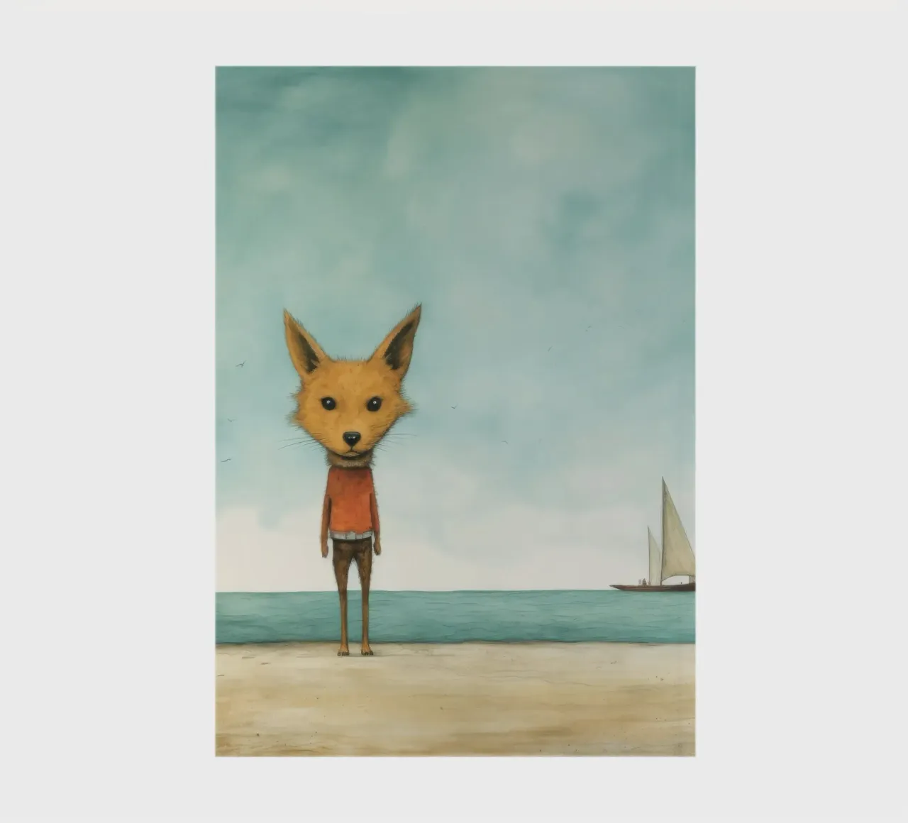 Minimal Jackal 3 notebook by Minimal Animal Art