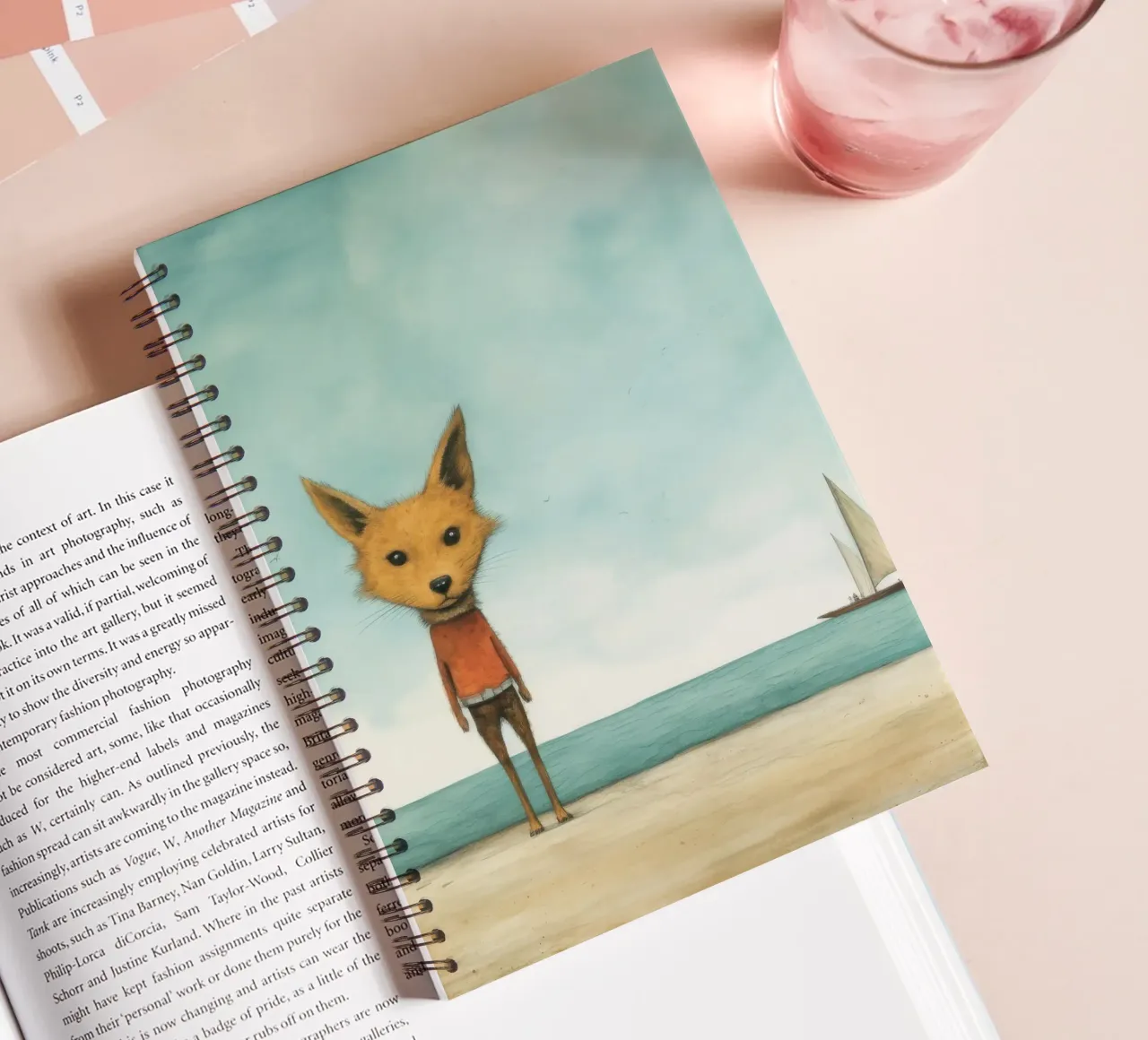 Minimal Jackal 3 spiral notebook by Minimal Animal Art