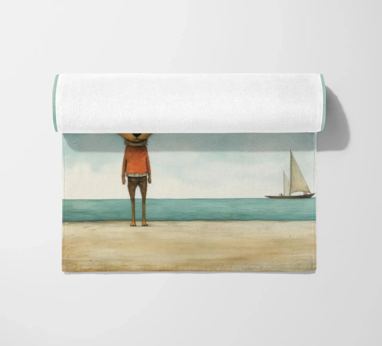 Sciacallo minimo 3 telo mare da Minimal Animal Art