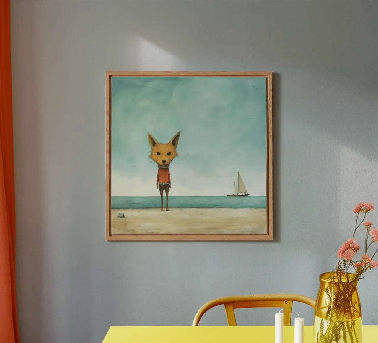 Sciacallo minimo 3 alluminio dibond da Minimal Animal Art