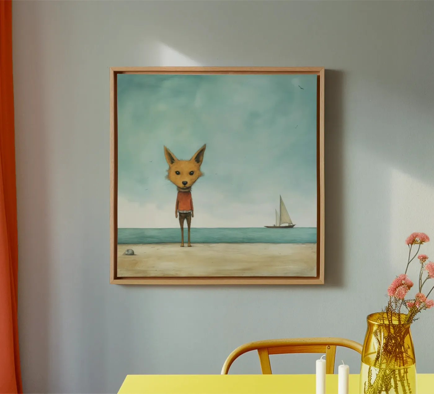 Minimo Jackal tela da Minimal Animal Art