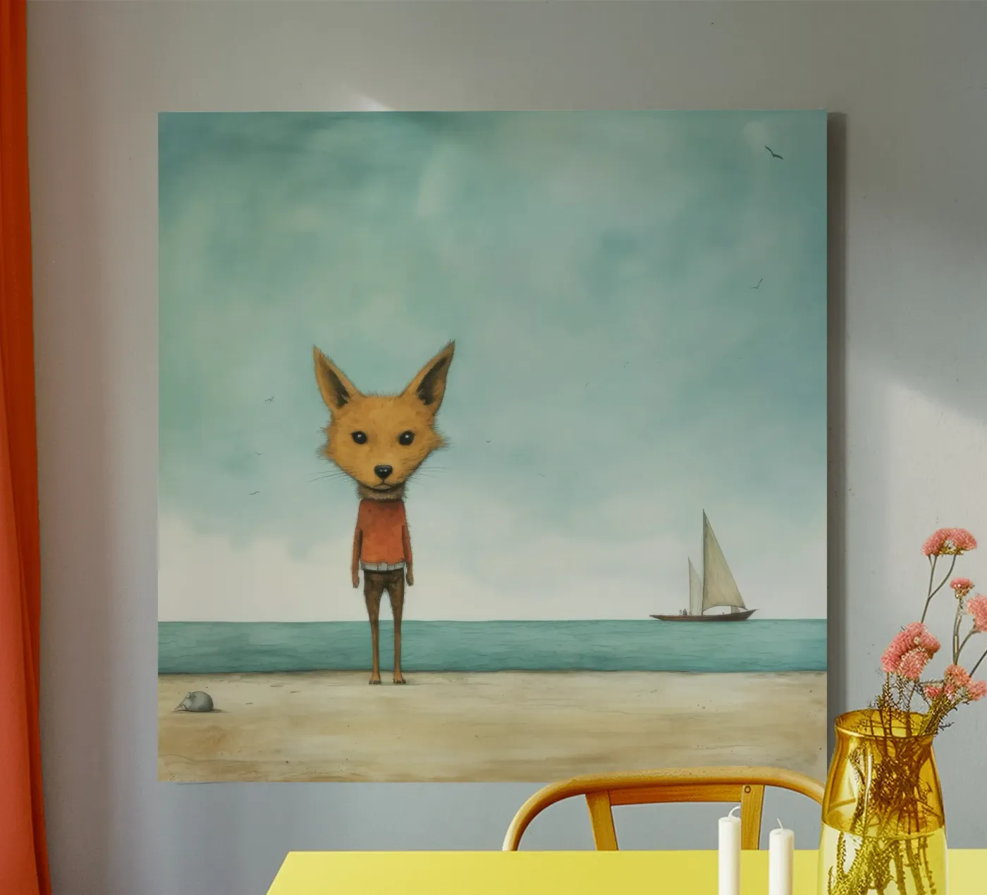 Minimo Jackal tela da Minimal Animal Art