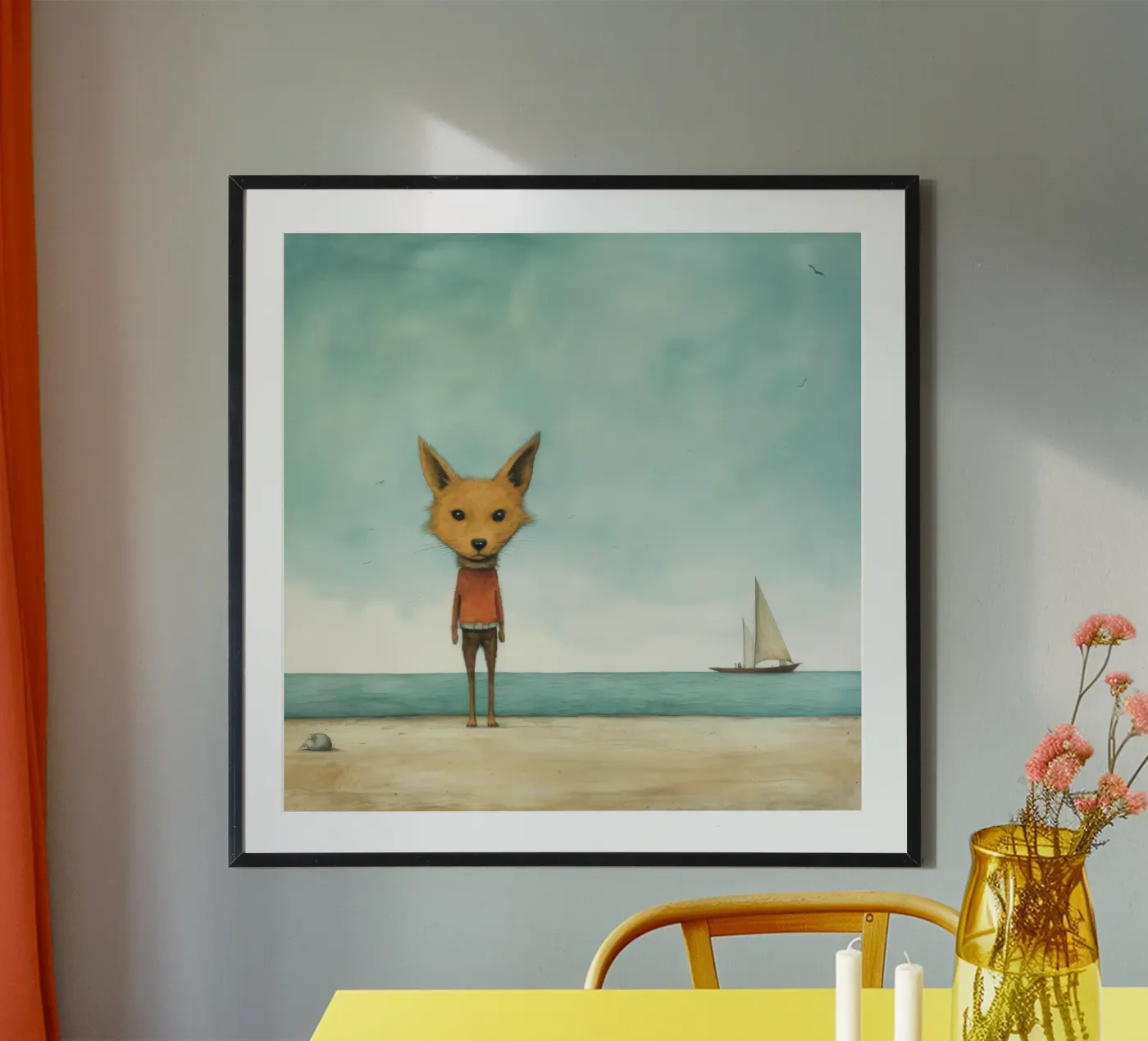 Minimo Jackal poster da Minimal Animal Art