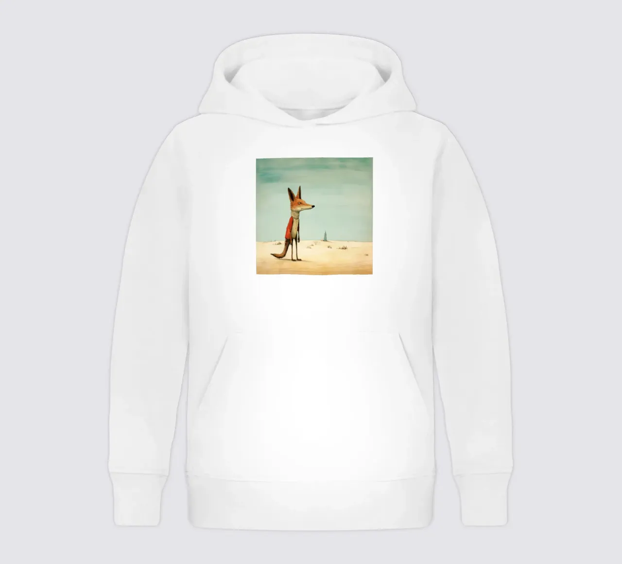 Sciacallo minimo 4 felpa bambino con cappuccio da Minimal Animal Art