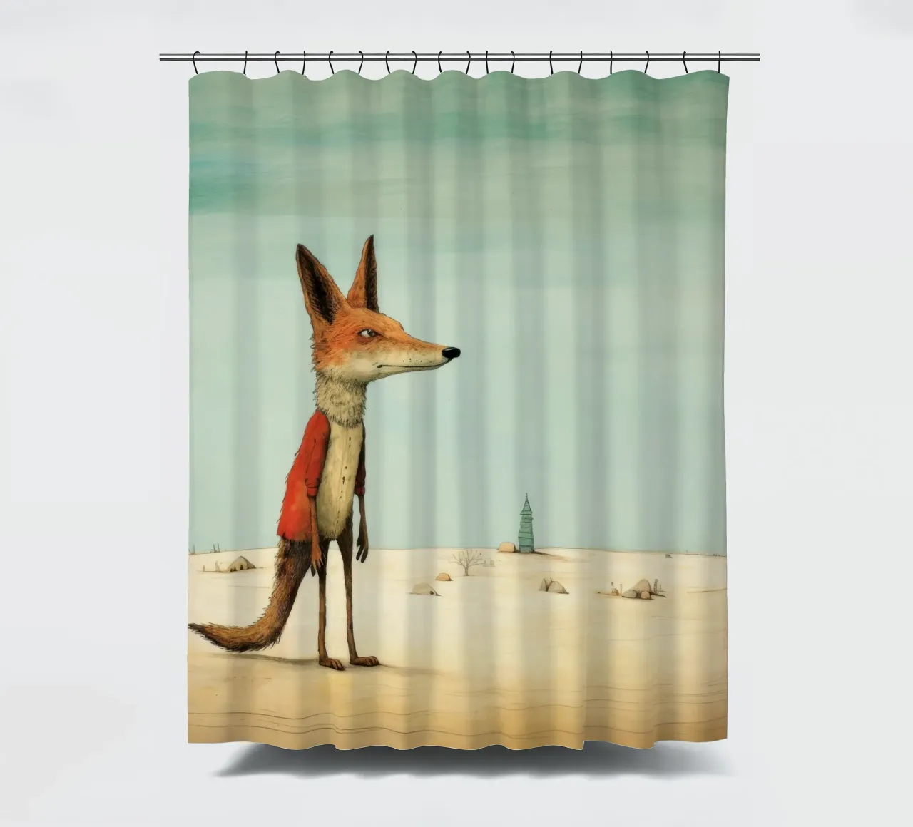 Sciacallo minimo 4 tenda da doccia da Minimal Animal Art