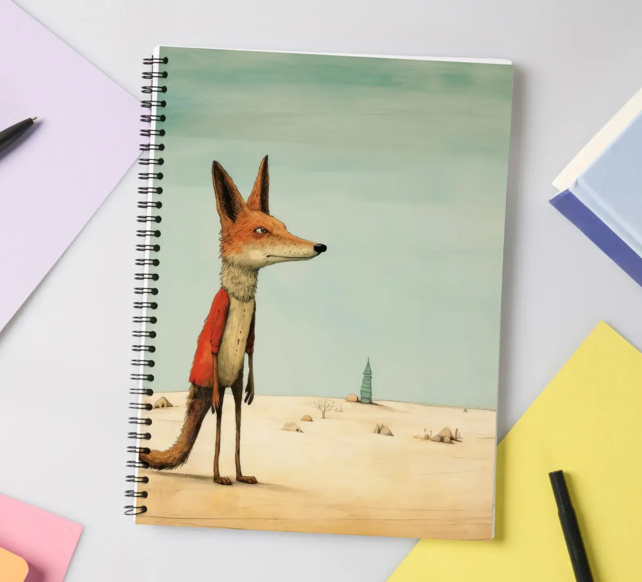 Minimal Jackal 4 spiral notebook by Minimal Animal Art
