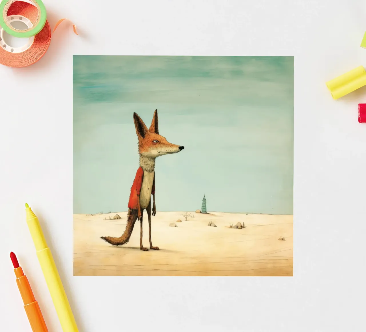 Sciacallo minimo 4 adesivo da Minimal Animal Art